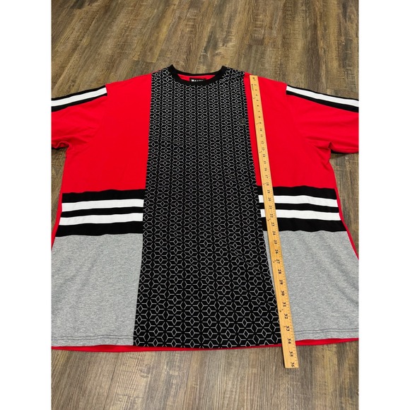 Makobi Mens Red Colorblock Geometric Tracksuit Set 2 Piece Shirt Pants 4XB NWT - Picture 14 of 16